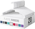Plastic Hangers 20 Pack White - Clothes Hangers - Makes The Perfect Coat Hanger and General Space Saving Hangers for Closet and New Apartment Essentials - Percheros Ganchos para Colgar Ropa Hangars by Neaterize
