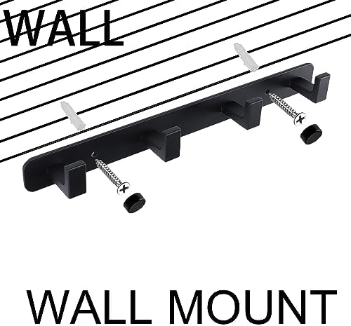 Coat Rack, Heavy Duty Stainless Steel 4 Tri Coat Hook Hanger, Wall Mounted Wall Hooks, Rustic Clothes Hook/Key Hook Rail for Bathroom Kitchen Entryway(2 Pack, 4 Hook Black) - Image 6