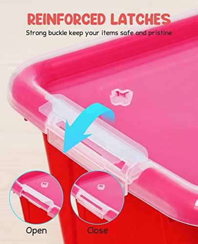 GAMENOTE 6 Quart Stackable Plastic Storage Bins with Lids,12 Pack, Colorful - Image 4
