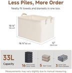 StorageWorks Fabric Storage Bins, Storage Basket for Shelves, Beige, 2-Pack - Image 2