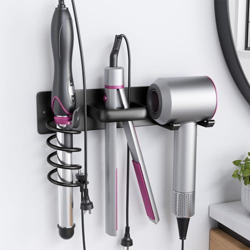 Tindbea Hair Dryer Holder Wall Mount Aluminum Alloy Hot Tools Organizer by Tindbea