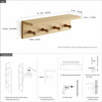 Entrance Coat Rack ，Coat Hooks, Wall-Mounted Wooden Hook Rack, Wall-Mounted Shelves(Oak Colored Finish—A-1) - Image 6
