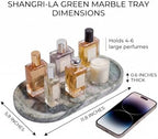 YKAJO Shangri-la Green Oval Marble Tray, 11.8x5.9 Vanity Perfume Organizer - Image 3