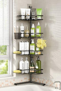 Standing Corner Shower Caddy - 4-Tier Rustproof Adjustable Shower Shelves by Foukus