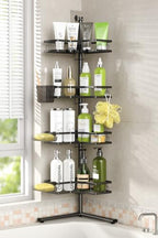 Standing Corner Shower Caddy - 4-Tier Rustproof Adjustable Shower Shelves by Foukus