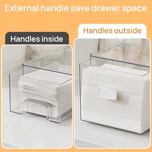 Vtopmart 2 Pack Dryer Sheet Holder and Laundry Pods Container,Clear Stackable Storage Drawers for Washing Powder, Scent Booster Beads, Color Catchers & Wool Balls, Ideal for Laundry Room Organization - Image 5