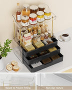 Anylady Bathroom Organizers and Storage, Makeup Organizer (Sturdy Durable Attractive), Ideal for Vanity, Countertop, Counter, Perfume, Skincare, Cabinet, Cosmetic, Dresser Organizer (deep black) - Image 5