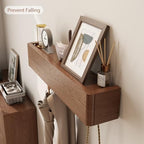 CycleCrew Solid Wood Wall Mounted Coat Rack with Shelf Hooks - Modern Floating Shelves with 5 Hidden Hooks, Heavy Duty Entryway Coat Key Holder Hanger for Hallway Bathroom Bedroom Home Decor - Image 5