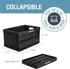 CleverMade Collapsible Storage Bins, 46L 3 Pack, 75 lb Stackable, Ocean - Image 2