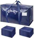 TICONN 16 Pack Extra Large Moving Bags Heavy Duty with Zippers & Carrying Handles, Durable Storage Bags Moving Boxes for Closet Organizers and Storage (16 Pack, Navy) by TICONN