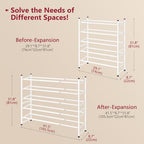 Tajsoon Expandable Shoe Rack for Closet 5 Tier, 28“-41“Stackable, White - Image 3