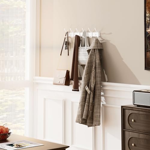 GWAAZXGZ White Coat Rack Wall Mount - 15 Inch Metal 6-Hook Rack(2 Pack) - Image 2