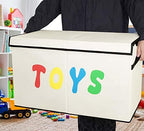 YOLOXO Toy Box Chest, Collapsible Sturdy Storage Bins with Lids, Extra Large Kids Toy Storage Organizer Boxes Bins Baskets for Kids, Boys, Girls, Nursery Room, Playroom, Closet (New Beige) - Image 6