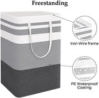 StorageRight Large Collapsible Laundry Basket Hamper with Easy Carry Handles，Freestanding Clothes Hampers for Laundry, Bedroom, Dorm, Towels, Toys, 75L, Gradient Grey (Pack of 2) - Image 3
