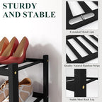 Smiry Bamboo Shoe Rack, 12 Vertical Slats, 6 Tier - 26.8" Wide, Black - Image 3
