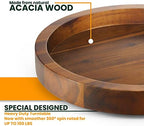 TIDITA 13" Wooden Lazy Susan Organizer for Cabinet, 360° Rotation, High Rim - Image 3