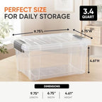Superio 3.4 Quart Clear Plastic Storage Boxes with Lids, Stackable Organizer Containers, BPA-Free Storage Bins for Home, Office, School & Dorm, 36 Pack - Image 3