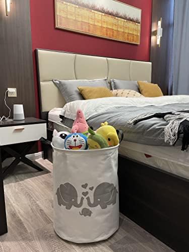 ESSME Baby Laundry Basket,Elephant Hamper，Baby Hamper For Nursery for Kids, Elephant Nursery Decor,Gift Baskets,Home Organizer (Love Elephant) - Image 5