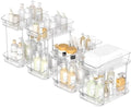 incostar 2 Tier Pull-Out Storage Organizer for Bathroom and Kitchen, Under Sink Organizer with Dividers, Ideal for Organizing Cupboard,Bathroom Vanities,Cabinet, Slide-Out Clear Storage, 4 Pack by INCOSTAR