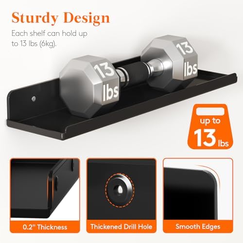 Lifewit Acrylic Floating Shelves for Wall 14" Black, 10 Pack - Image 3