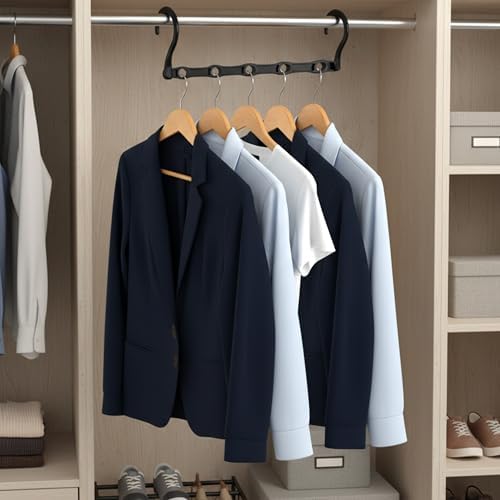 Utopia Home Space Saving Hangers 10 Pack – Magic Hanger Collapsible Black | ABS plastic | Closet organizer | Storage saving hanger I Dorm & small space friendly | Compact storage - Image 7