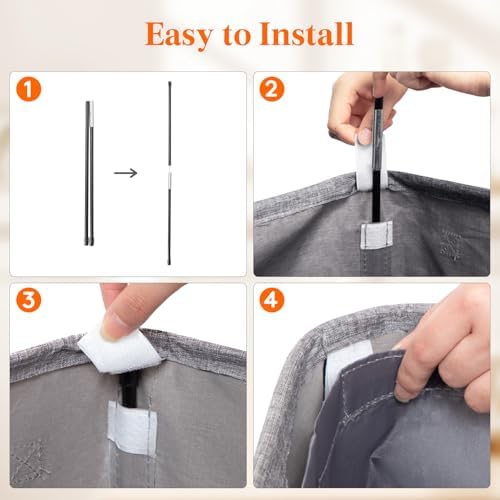 Lifewit Triple Laundry Hamper with Lid, Removable Laundry Bags, Light Gray - Image 3