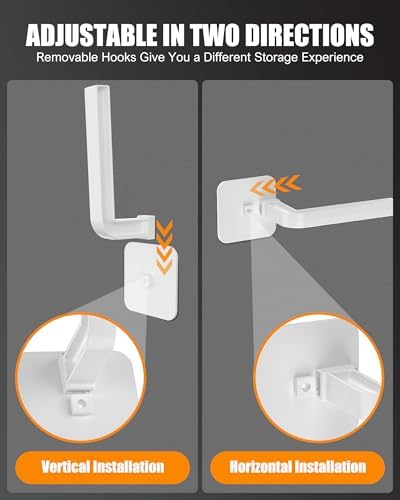 Hat Rack for Hat Storage (6-Pack), Multi-Purpose Hat Organizer, Strong Adhesive Hat Hooks for Wall Hat Organizer for Baseball Caps, Two Mounting Options Hat Hook, White - Image 6