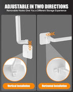 Hat Rack for Hat Storage (4-Pack), Multi-Purpose Hat Organizer, Strong Adhesive Hat Hooks for Wall Organizer for Baseball Caps, Two Mounting Options Hook, White - Image 6
