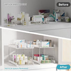 Vtopmart 4 Pack Pull Out Bathroom Under Sink Organizer (S-Standard, White) - Image 5