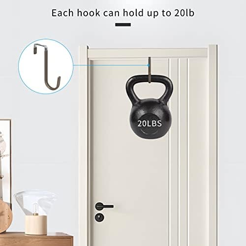 FYY Over the Door Hooks, Single-Hanger 4 Pack, Fits Doors 1 3/8" Brown - Image 4