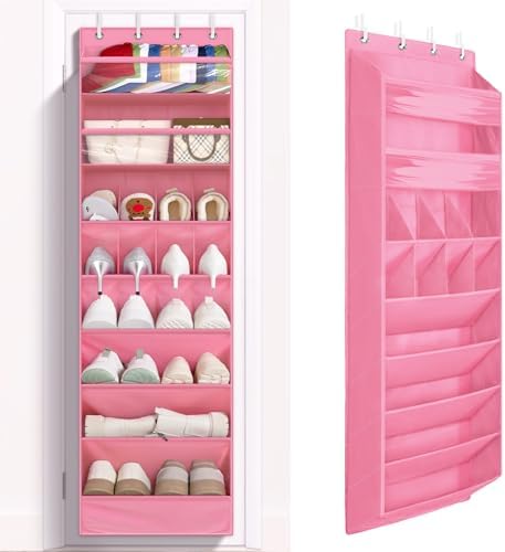 1 Pack 8 Shelves Over The Door Shoe Organizer, 68" Exlarge Deep Pockets by Fentec