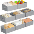 DIMJ Closet Storage Bins 8 Pack - Fabric Storage Baskets for Shelves, Large Clothes Organizers with Handles, Trapezoid Shelf Organization Storage Cubes for Purse, Toys, Books, Towel, Clothes by DiMJ