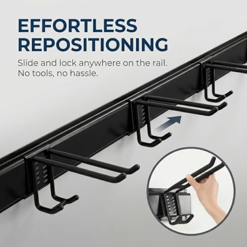 Aking Ace 48 Inch Garage Tool Organizer, Wall Mount 3 Racks 6 Hooks Storage - Image 3