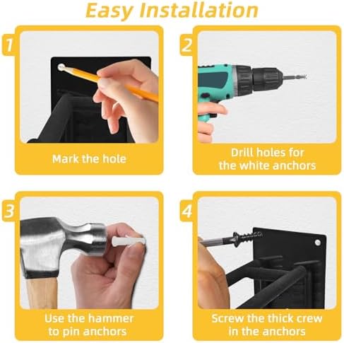 6 Pack Garage Hooks Heavy Duty Steel Garage Storage Hooks Two-Tire Wall Hooks for Organizing Tools Ladders Tires Bikes Garden - Image 6