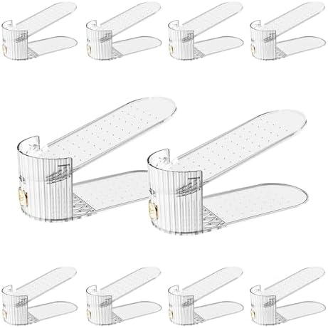 Adjustable Shoe Slot Organizer for Closet Space Saver(10-Pack) by Puresprout