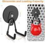 ENUODA Strong Magnetic Hooks Heavy Duty, 25lbs Magnet Tool Holder Garage Storage Hooks for Hanging Yard Tools Extension Cord Hose Power Tools Locker Container Outdoor Indoor, 2 Pack - Image 2
