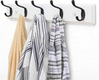 Heavy Duty Wooden Coat Rack, Wall-Mounted, Black Hook White Board, 24 Inch - Image 5