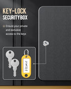 Uniclife 60 Position Key Cabinet with Key Lock Wall Mounted Black Security Storage Box Steel Key Organizer with Colorful Key Tag Labels Stickers and Hooks - Image 5