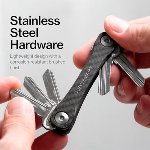 KeySmart Original Key Holder - Compact Key Organizer for Key Chain, Minimalist Clutter-Free EDC Keychains Key Ring, Carbon Fiber 3k, 14 Keys - Image 6