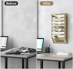 EasyPAG 8 Pocket Mesh Wall File Organizer, Hanging Paper Folder Holder with Classify Label, Vertical Wall Mount Mail Organizer for Office Home Classroom, Gold - Image 5
