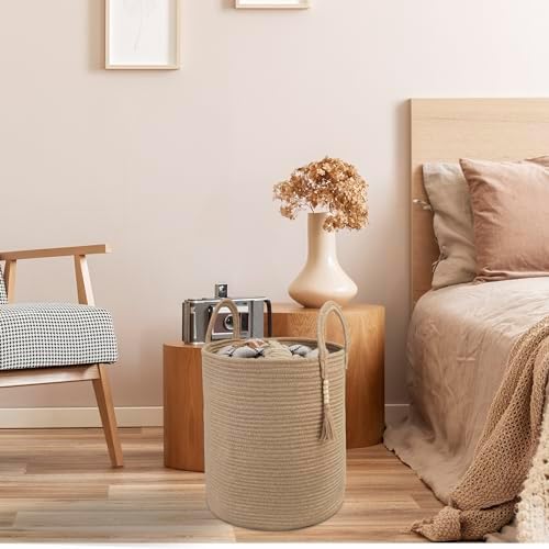 XUANGUO Rope Laundry Basket Laundry Hamper for Clothes Jute - Image 5