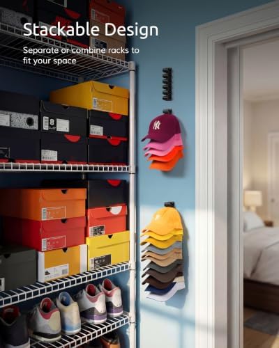 Ozueccr Baseball Hat Rack for Wall, 6 Pack, Holds 35 Caps - Image 4