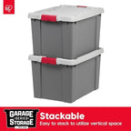 IRIS USA 6-Pack 20 Gal Heavy Duty Lockable Storage Totes with lids, Gray - Image 4