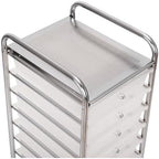 Seville Classics Rolling Utility Organizer Storage Cart, for Home Office, School, Classroom, Scrapbook, Hobby, Craft, 10 Drawer, Frost White - Image 5