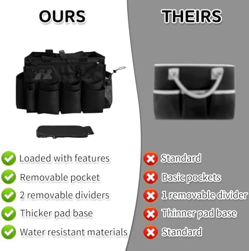 Boczif Cleaning Caddy Bag Wearable,Cleaning Caddy Supplies Organizer（Black） - Image 5