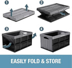 CleverMade Collapsible Storage Bins, 62L 3 Pack, 100 lb Stackable, Stone - Image 5