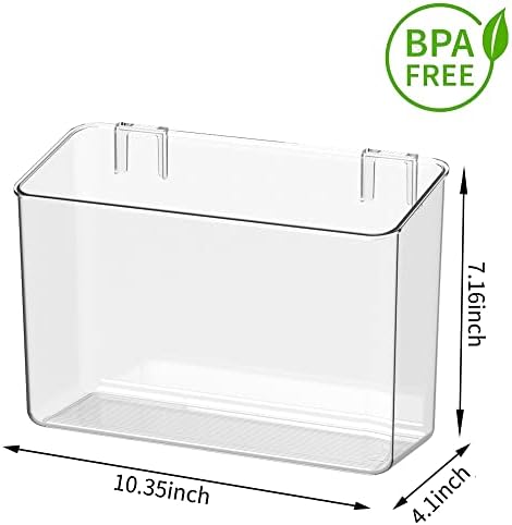vacane 2 Pack Plastic Adhesive Mount Over Cabinet Door Organizer, Wall Organization Container Makeup Organizer Hanging Basket Bins for Kitchen, Pantry, Craft Room, Office, Space Saving Holder - Image 4