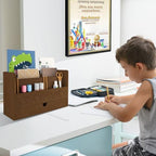 Wisuce Bamboo Mail Organizer with Drawer, Countertop Desk Organizer(Walnut) - Image 7