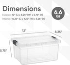 Superio 6.6 Quart Clear Plastic Storage Boxes with Lids, Stackable Organizer Containers, BPA-Free Storage Bins for Home, Office, School & Dorm, 8 Pack - Image 2