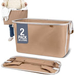Collapsible Fabric Laundry Basket Premium, Mocha, 2 Pack by CleverMade